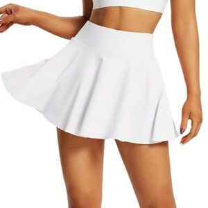 White Ruffled Mini Skater Skirt